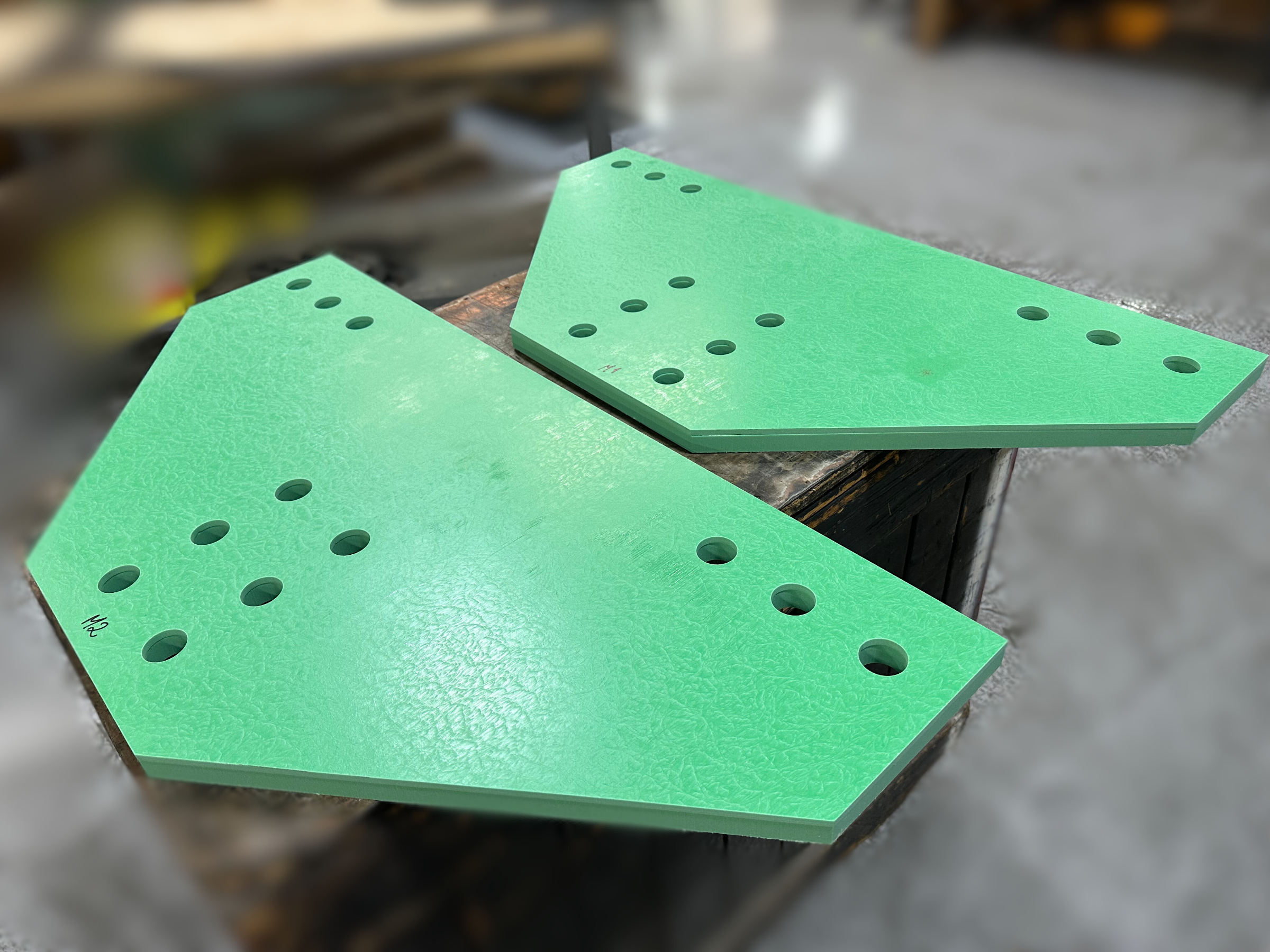 Close up of custom cut of Fabreeka-TIM structural thermal break