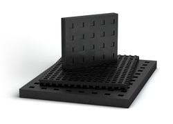 Fabcel cellular nitrile pad, Fabreeka's black rubber pad for vibration isolation